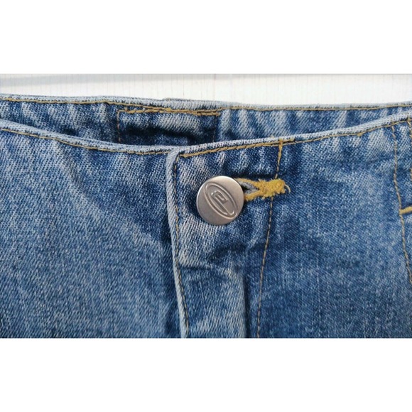 VTG Bongo WM Juniors 3 Denim Skirt Micro Mini Blue 4 Pockets Zip Closure Light - Picture 2 of 6